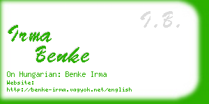 irma benke business card